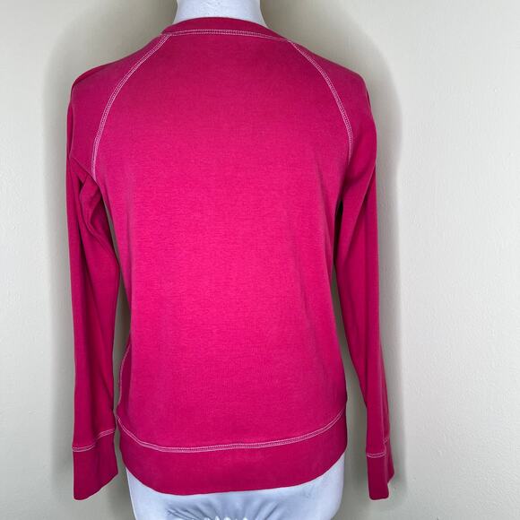 Eddie Bauer Sweatshirt XS Pink Crew Neck Pullover Contrast Stitch Cotton Classic - Picture 4 of 7